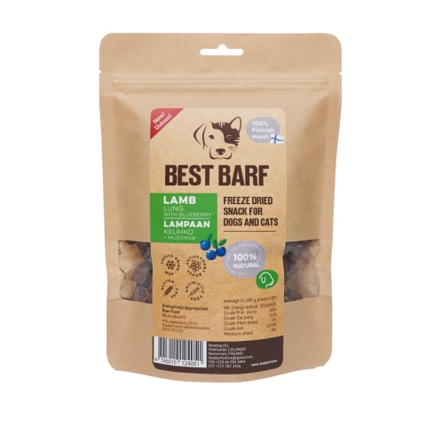 Best Barf liofilizowana wątroba jagnięca z borówką 50 g
