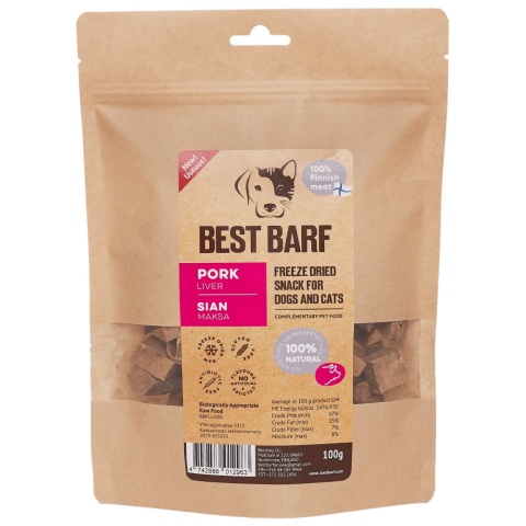 Best Barf liofilizowana wątroba wieprzowa 100 g
