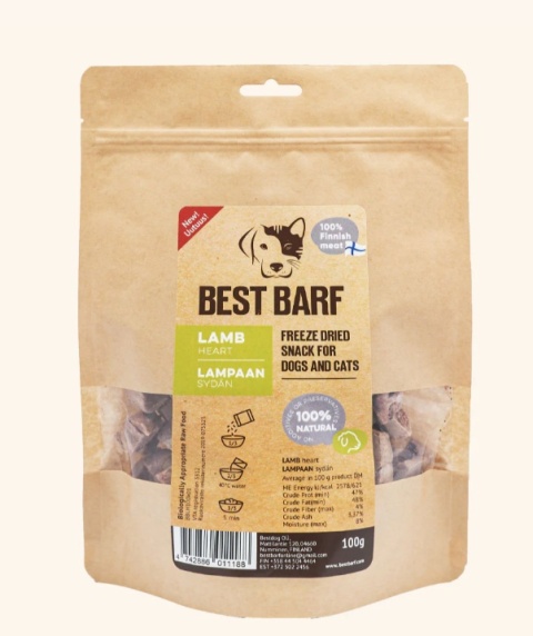 Best Barf liofilizowane serca jagnięce 50 g
